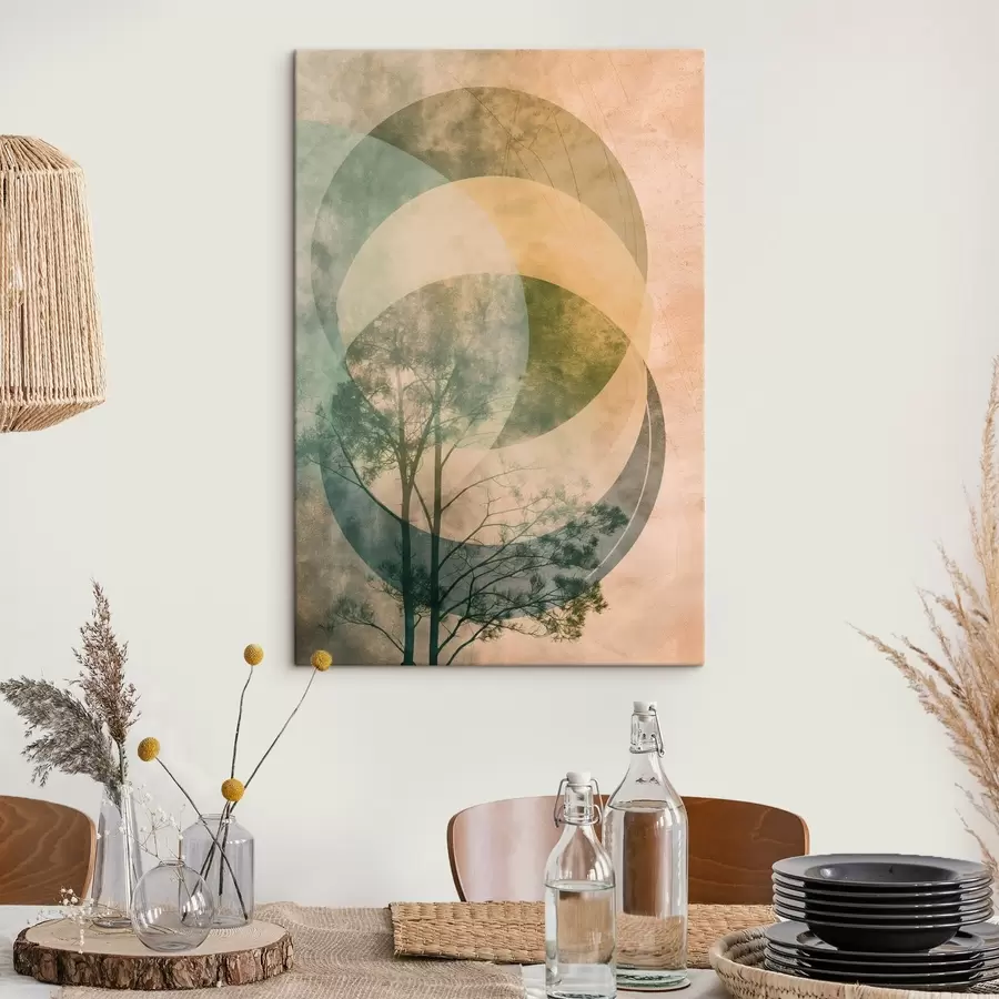 Fototapete Kreise und Blätter s47073