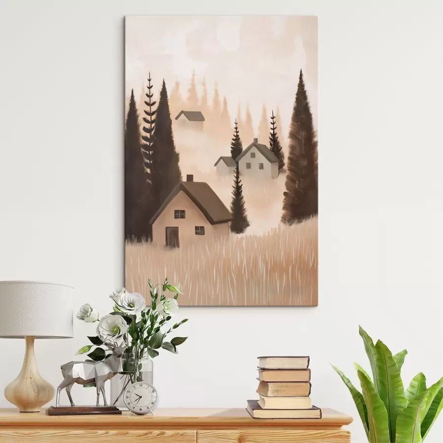 Fototapete Häuser im Wald s47076