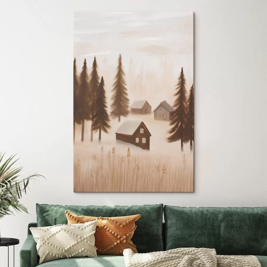 Fototapete Häuser im Wald s47077