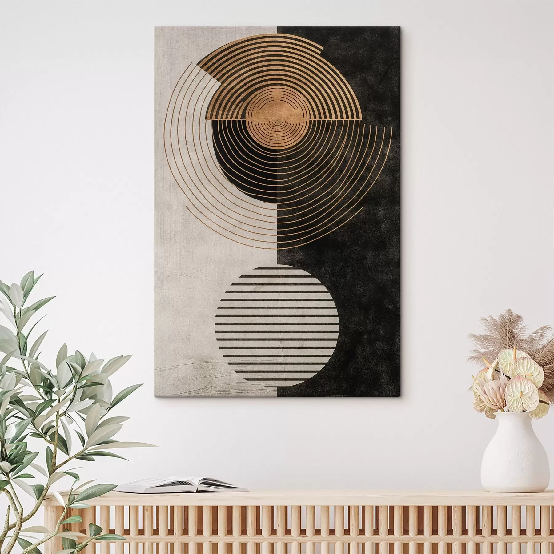 Fototapete Kreise und Blätter s47080