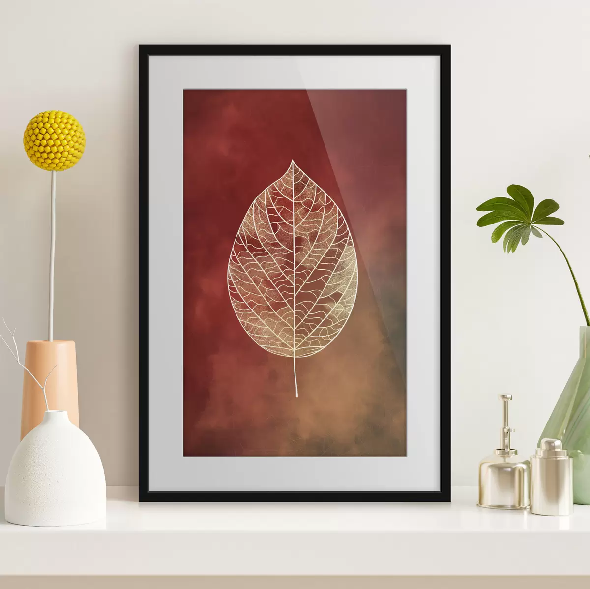 Poster Blätter in verschiedenen Farben f47052
