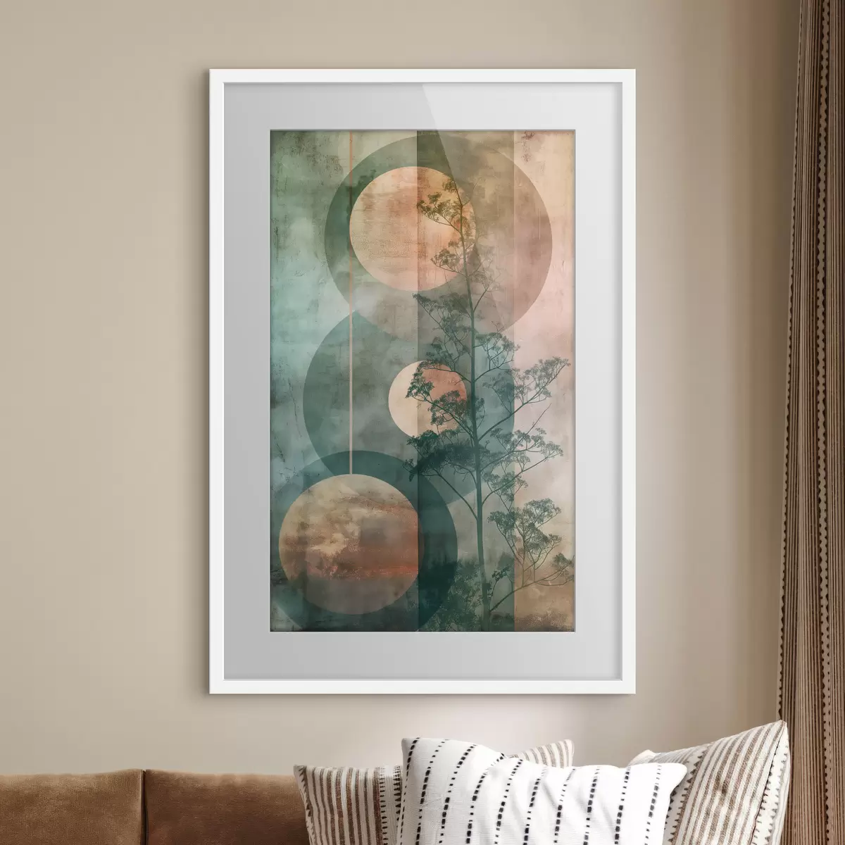 Poster Abstraktion und Blätter f47072