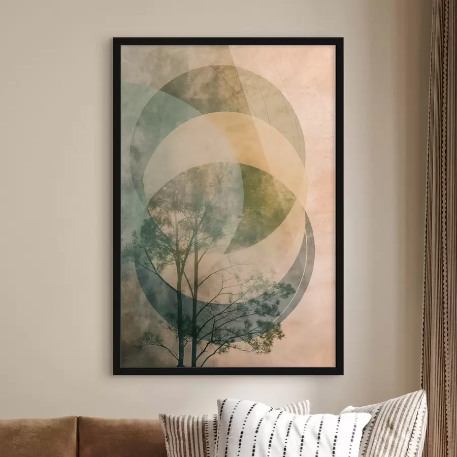 Fototapete Kreise und Blätter f47073