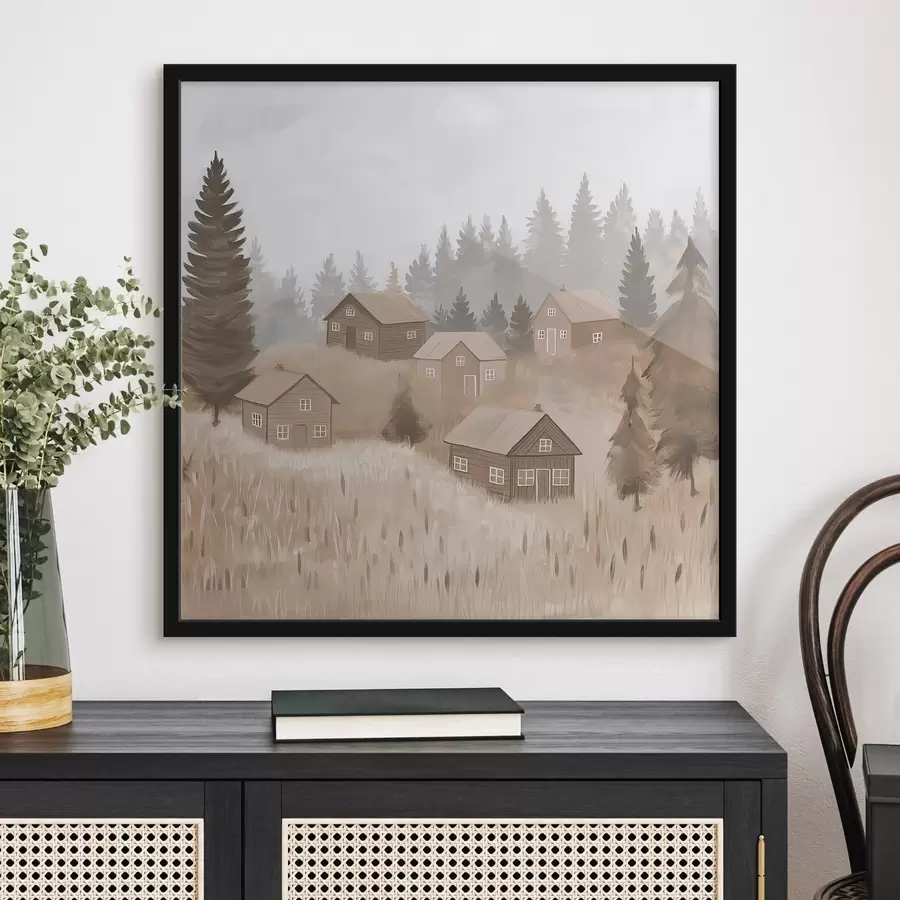 Fototapete Häuser im Wald f47075