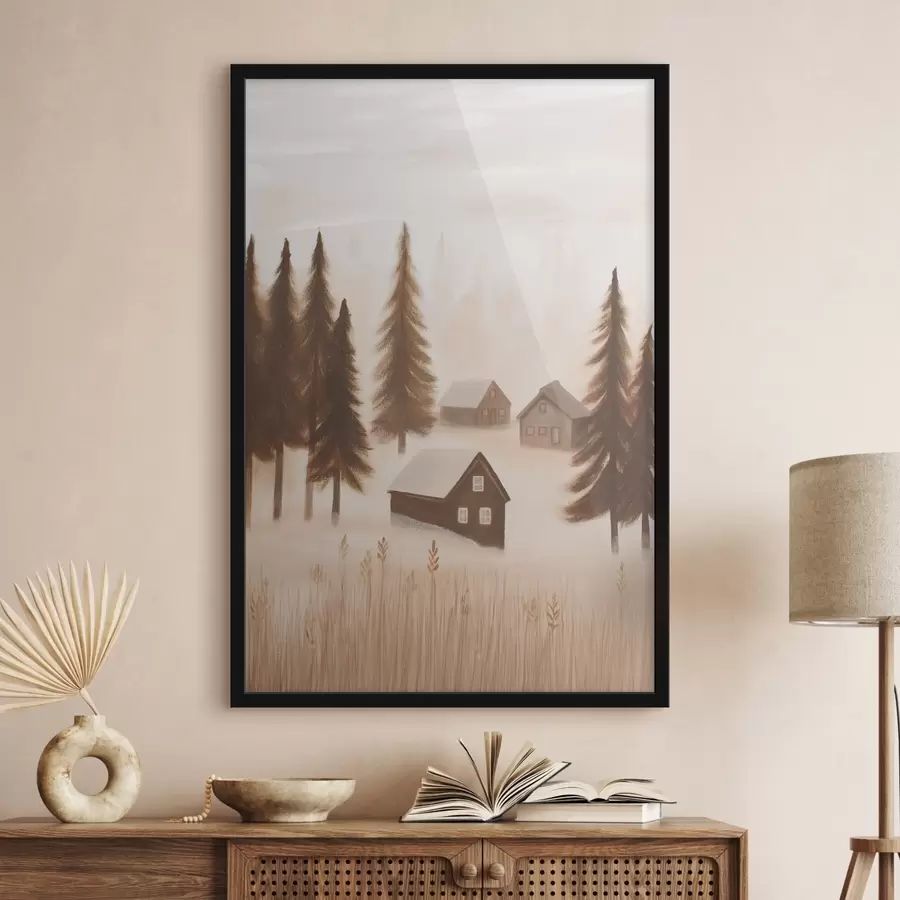 Fototapete Häuser im Wald f47077