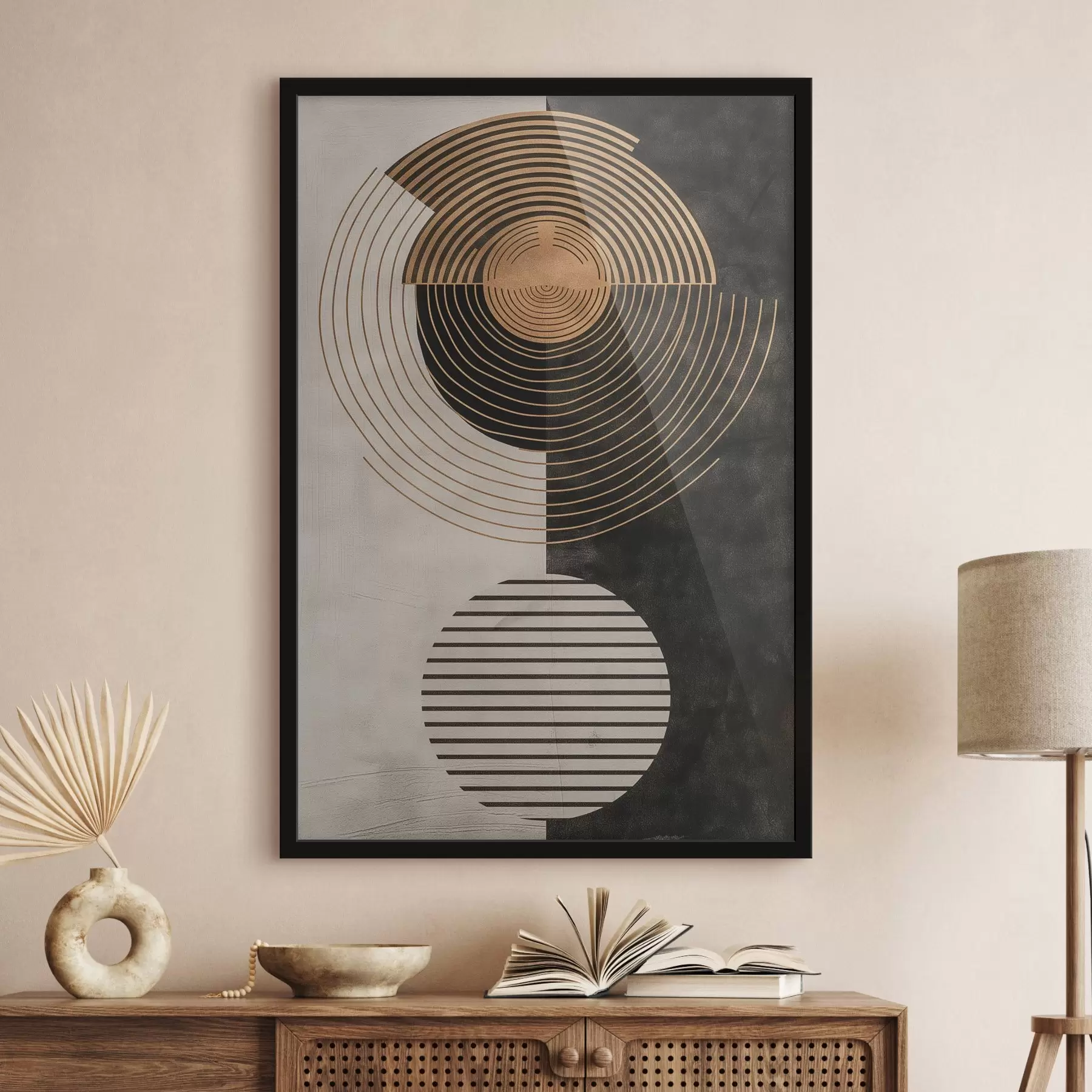 Fototapete Kreise und Blätter f47080