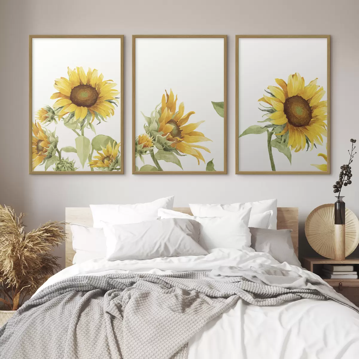 Poster Bunte Sonnenblumen in Aquarellfarben d00334