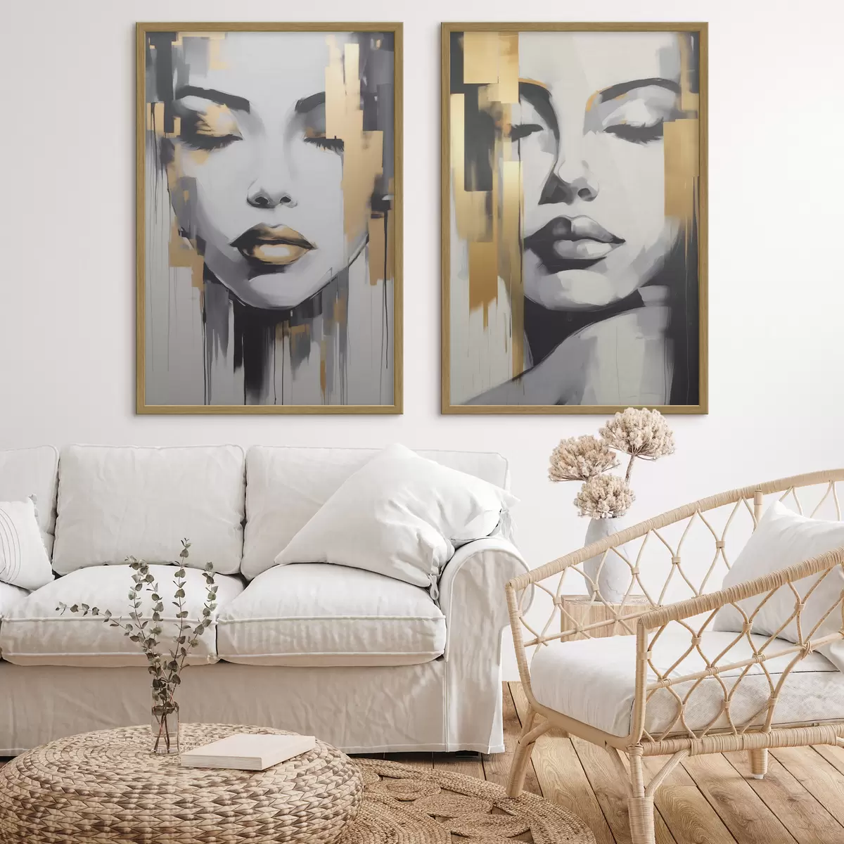 Poster Abstrakte weibliche Gesichter d00376