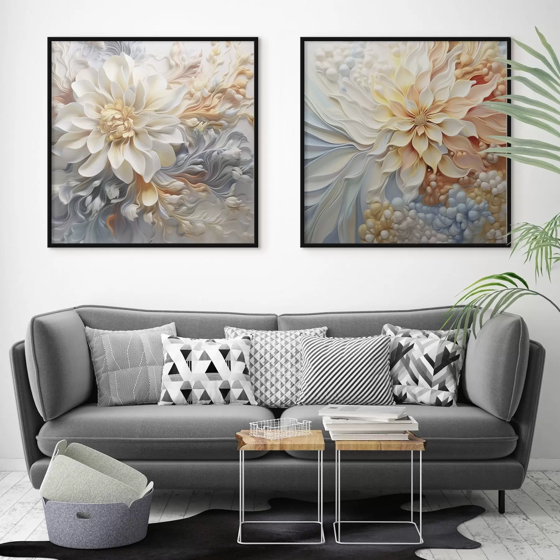 Fototapete Volumetrische abstrakte Blumen d00379