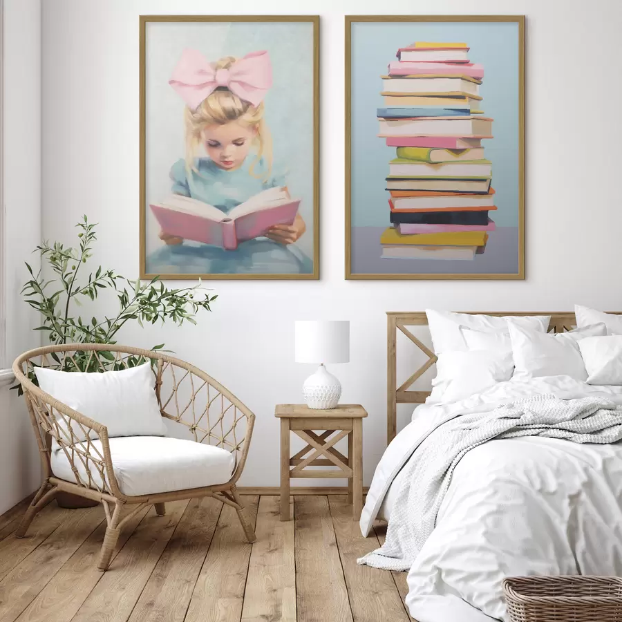 Fototapete Mädchen und Bücher d00395