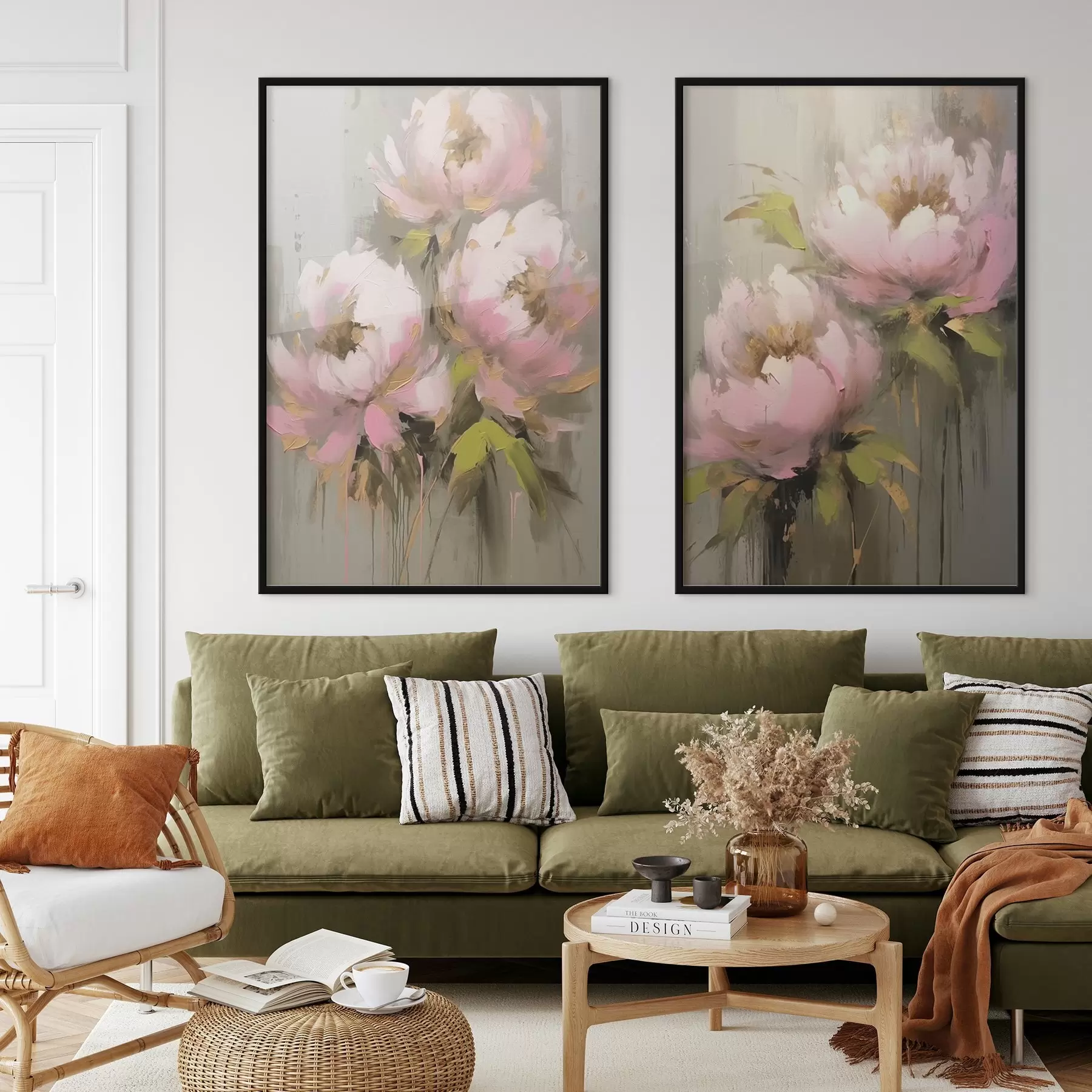 Fototapete Rosa Pfingstrosenblüten d00401