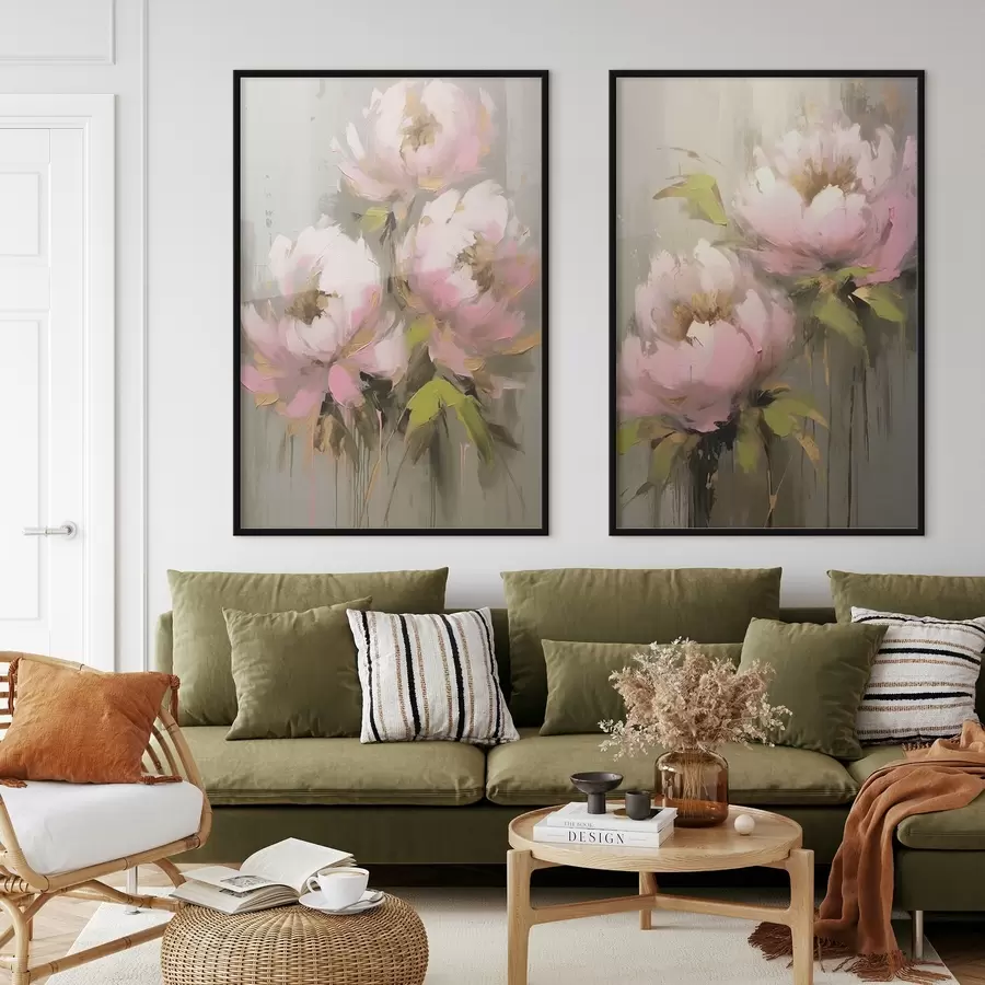 Fototapete Rosa Pfingstrosenblüten d00401