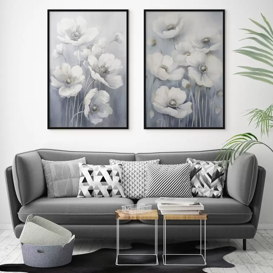 Fototapete Weiße Vintage-Blumen d00430