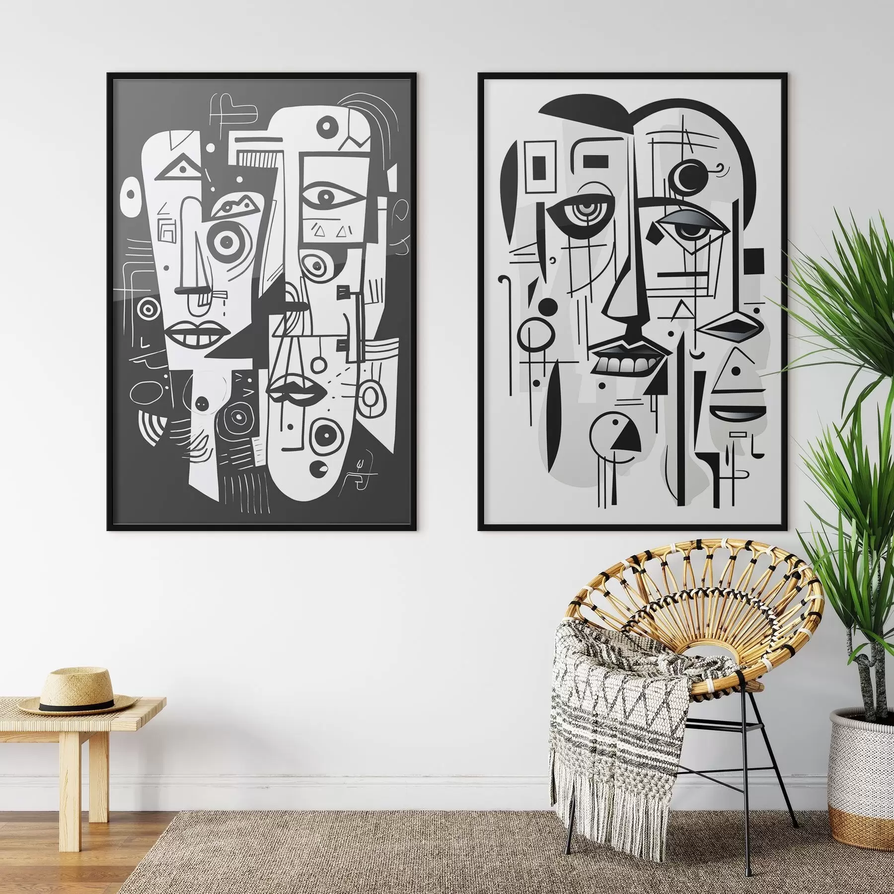 Fototapete Abstrakte Gesichter d00456