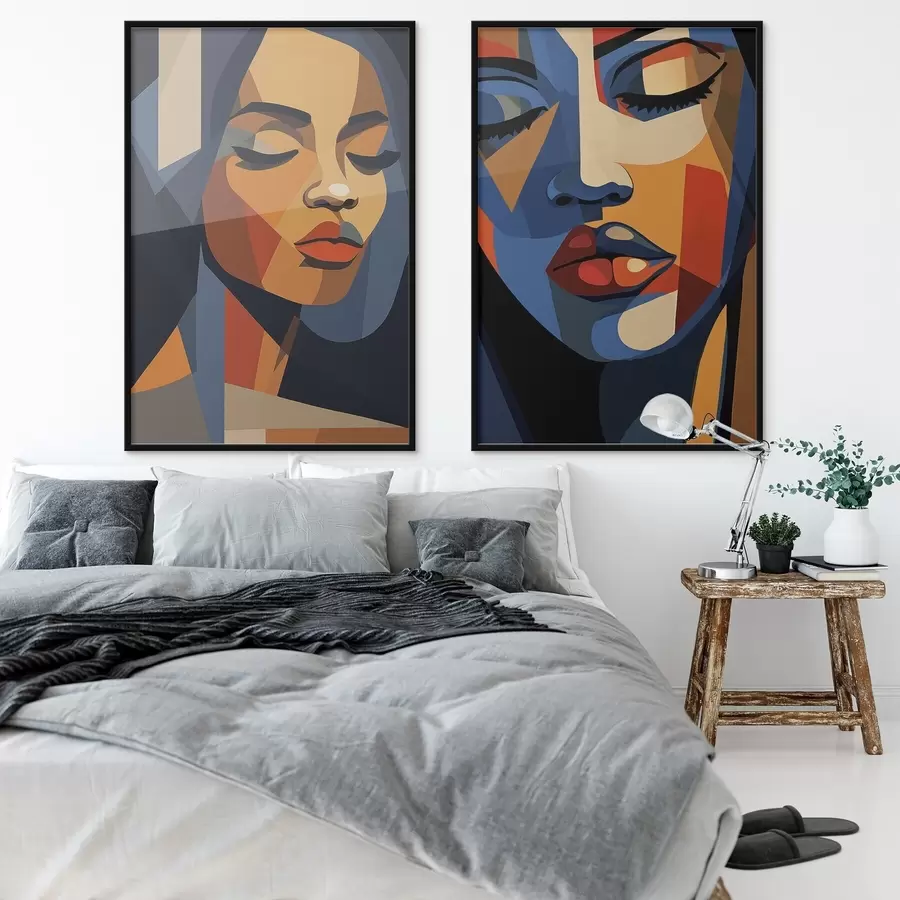 Fototapete Farbenfrohe Porträts im Pop-Art-Stil d00467