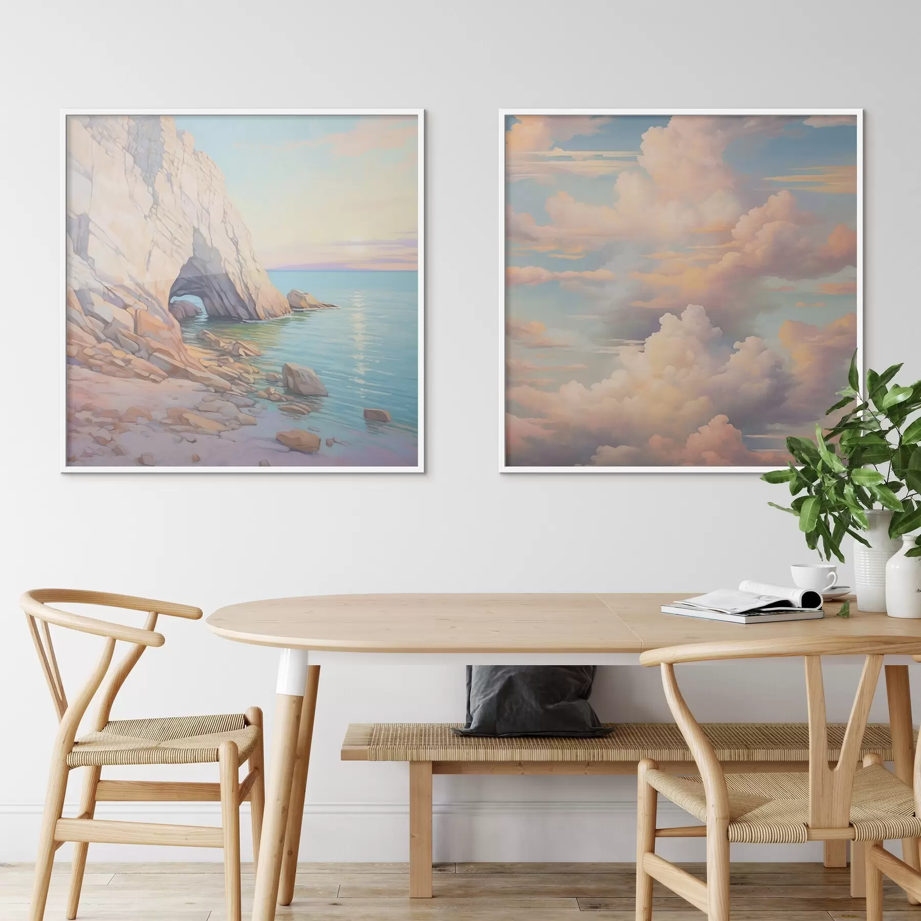 Fototapete Welle an einem felsigen Ufer und Himmel mit Wolken d00487