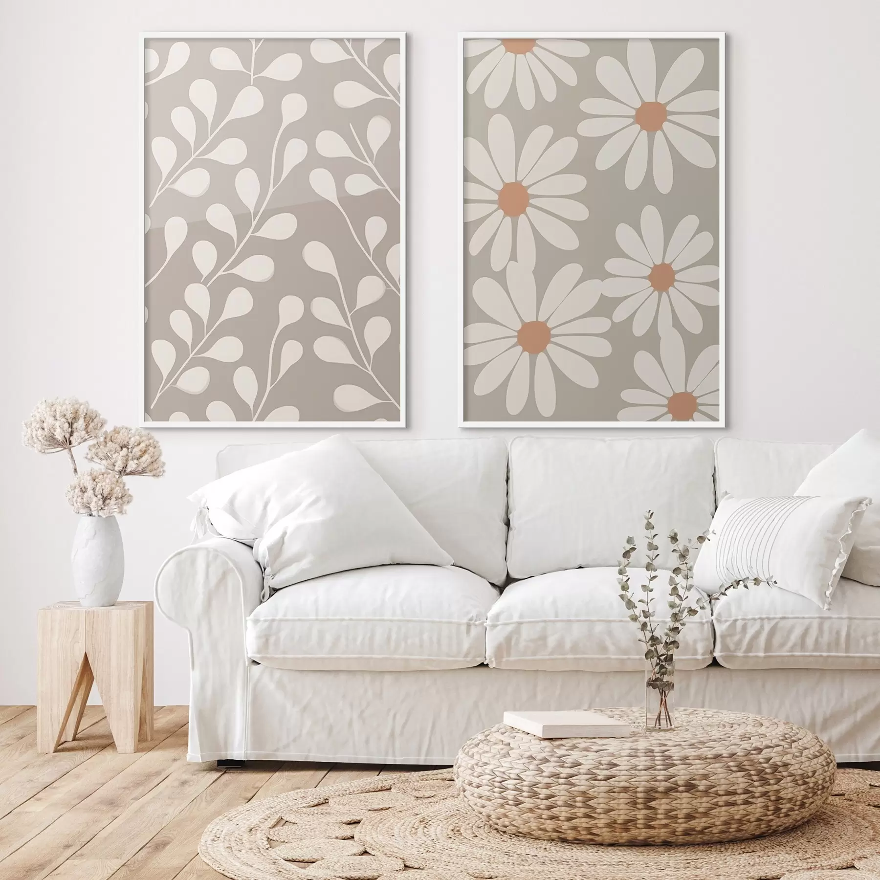 Fototapete Zweige und Gänseblümchen d00510