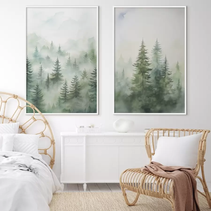 Fototapete Wald im Nebel d00534