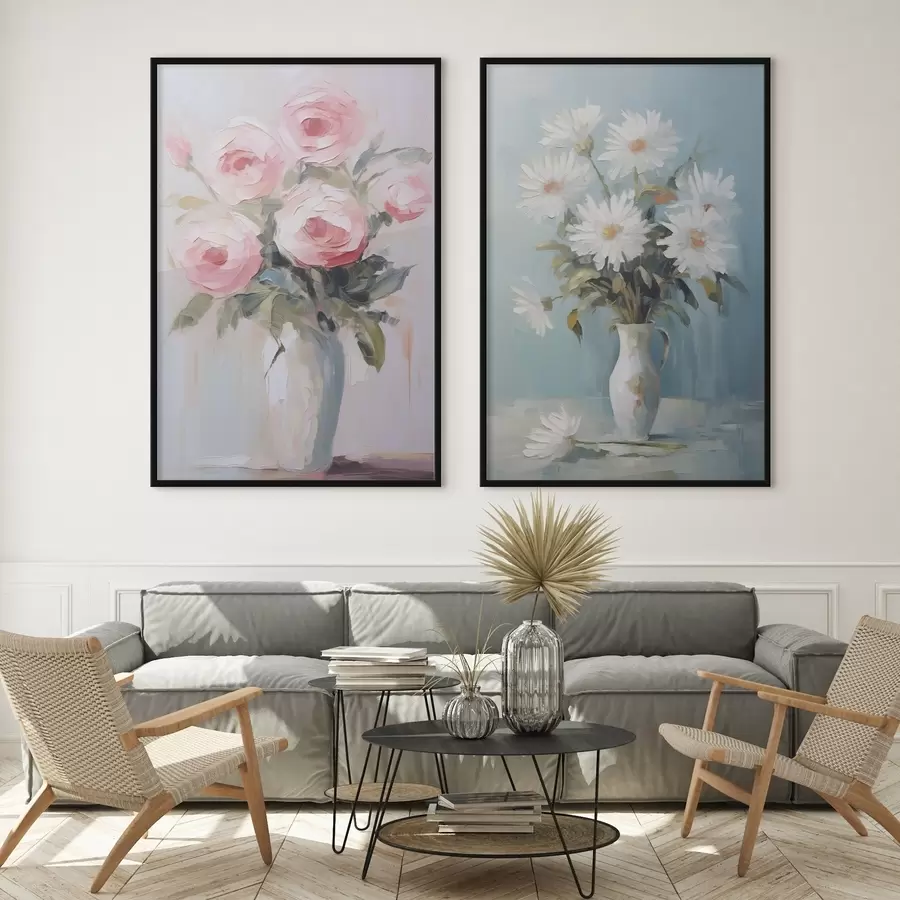 Fototapete Blumen in einer Vase – Imitationsgemälde d01027