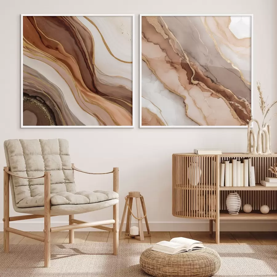 Fototapete Zweiteilige abstrakte Komposition mit sanften Übergängen zwischen den Ebenen d00982