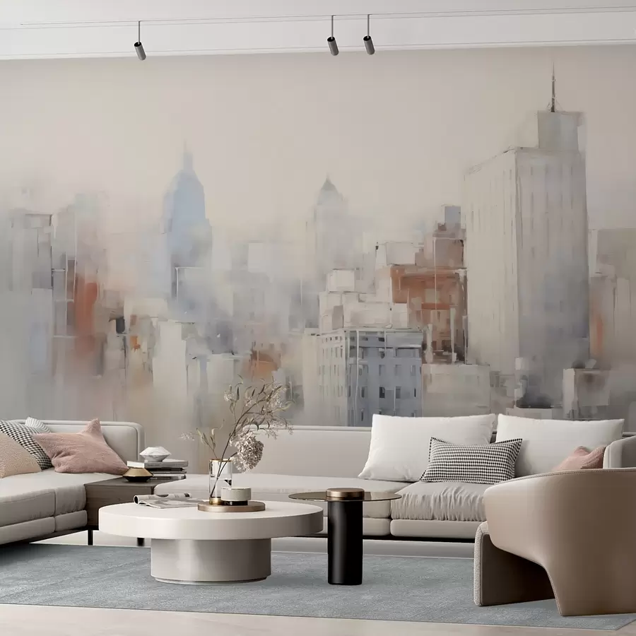 Fototapete Abstrakte Stadtimitation der Malerei w04897