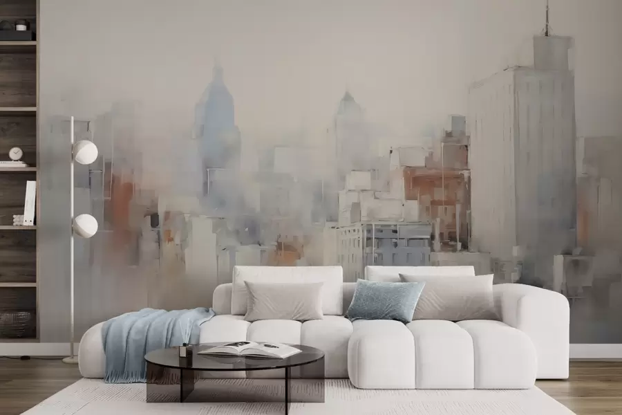 Fototapete Abstrakte Stadtimitation der Malerei w04897