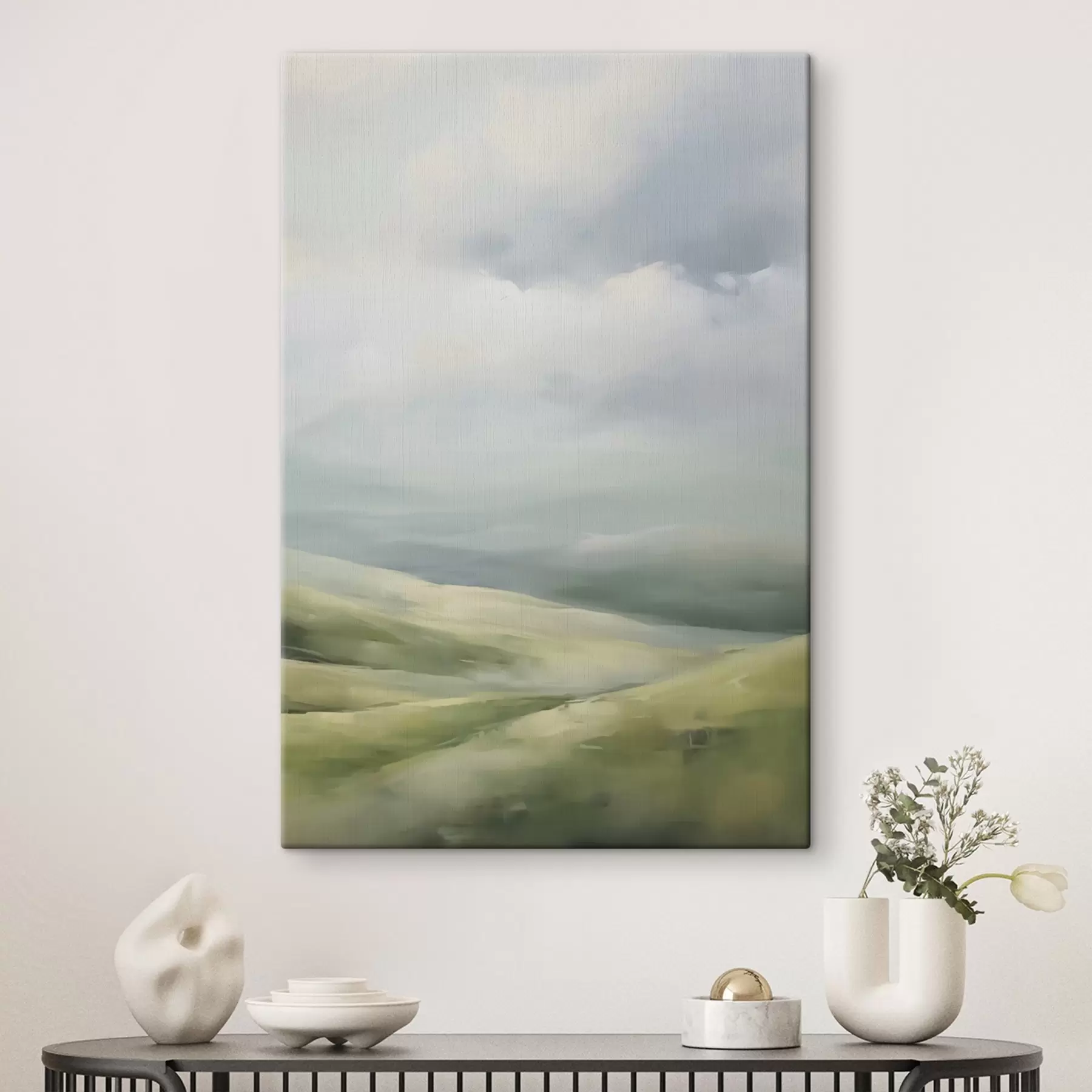 Fototapete Feld vor einem Hintergrund aus Wolken s47243