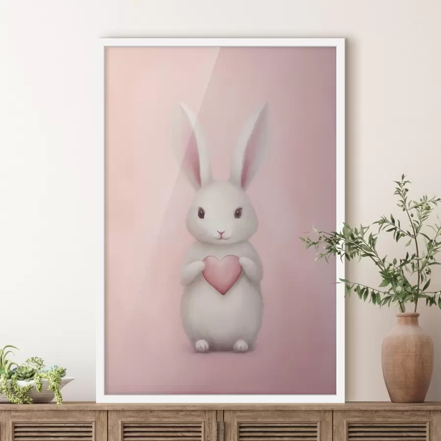 Fototapete Hase mit Herz f47146