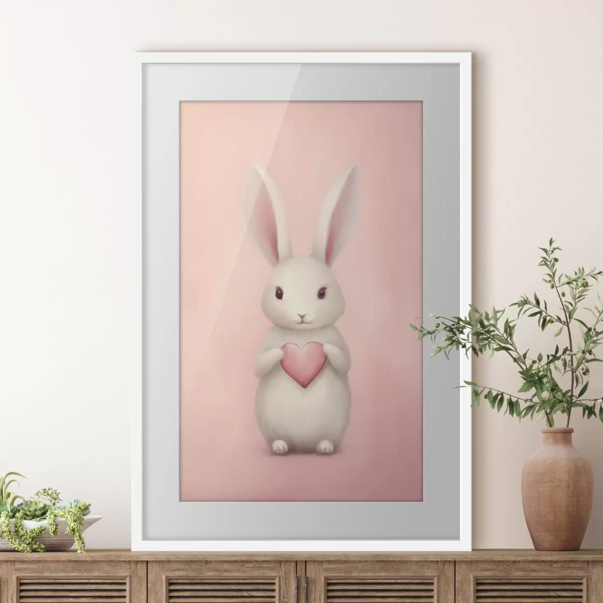 Poster Hase mit Herz f47146
