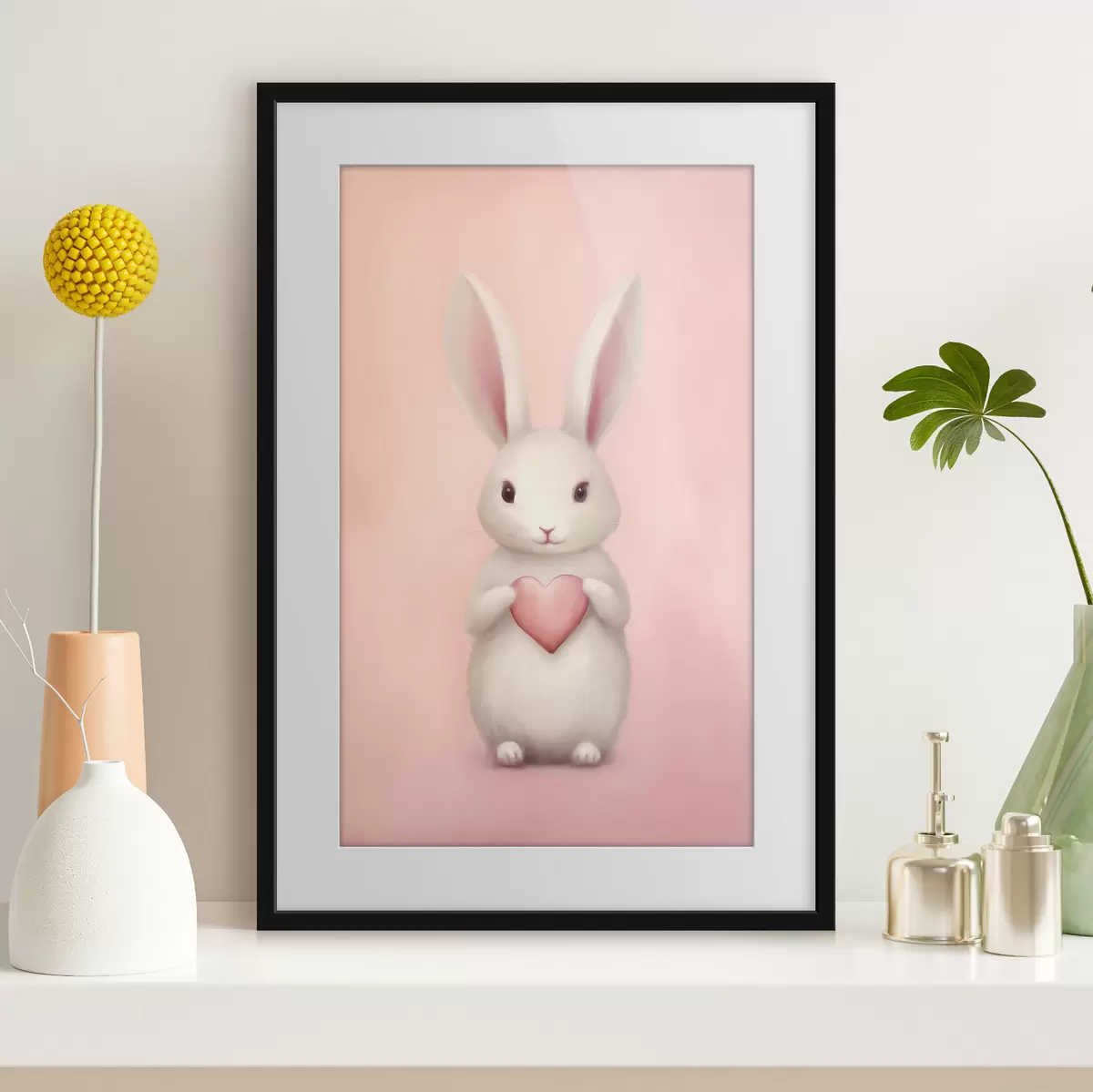 Poster Hase mit Herz f47146