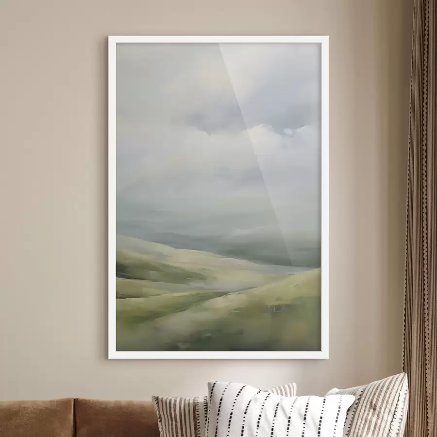 Fototapete Feld vor einem Hintergrund aus Wolken f47243