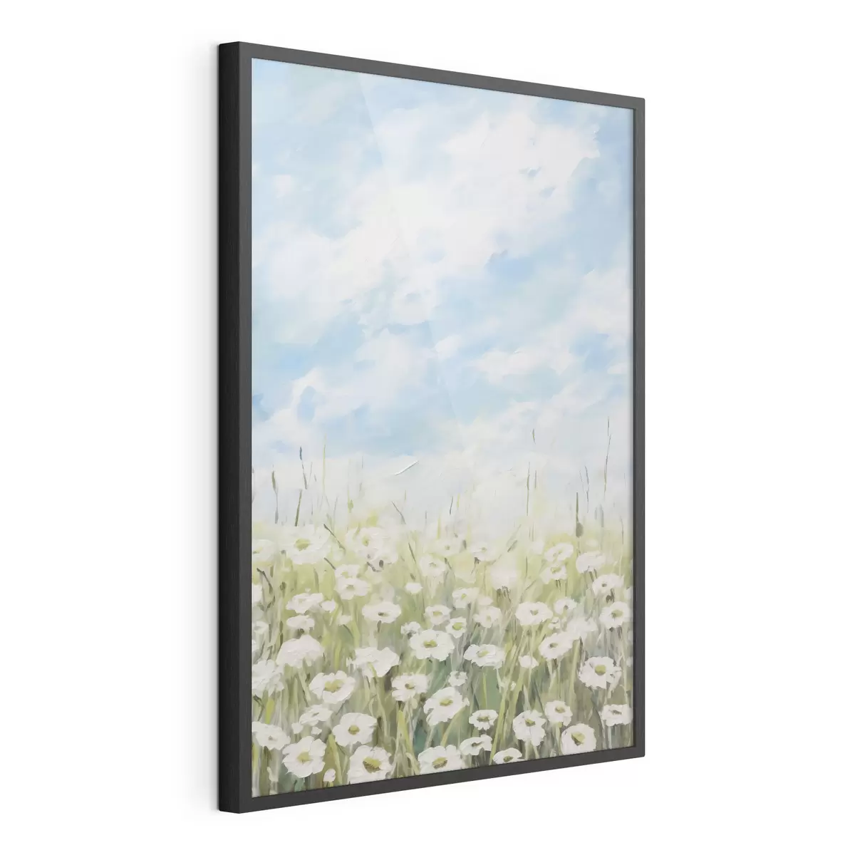 Poster Feld mit Gänseblümchen, Imitationsgemälde f47246