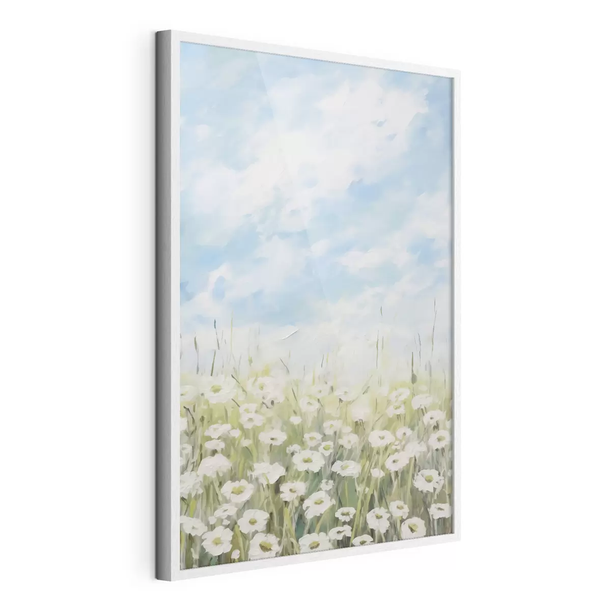 Poster Feld mit Gänseblümchen, Imitationsgemälde f47246