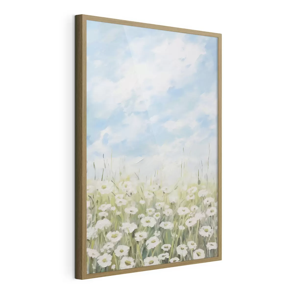 Poster Feld mit Gänseblümchen, Imitationsgemälde f47246