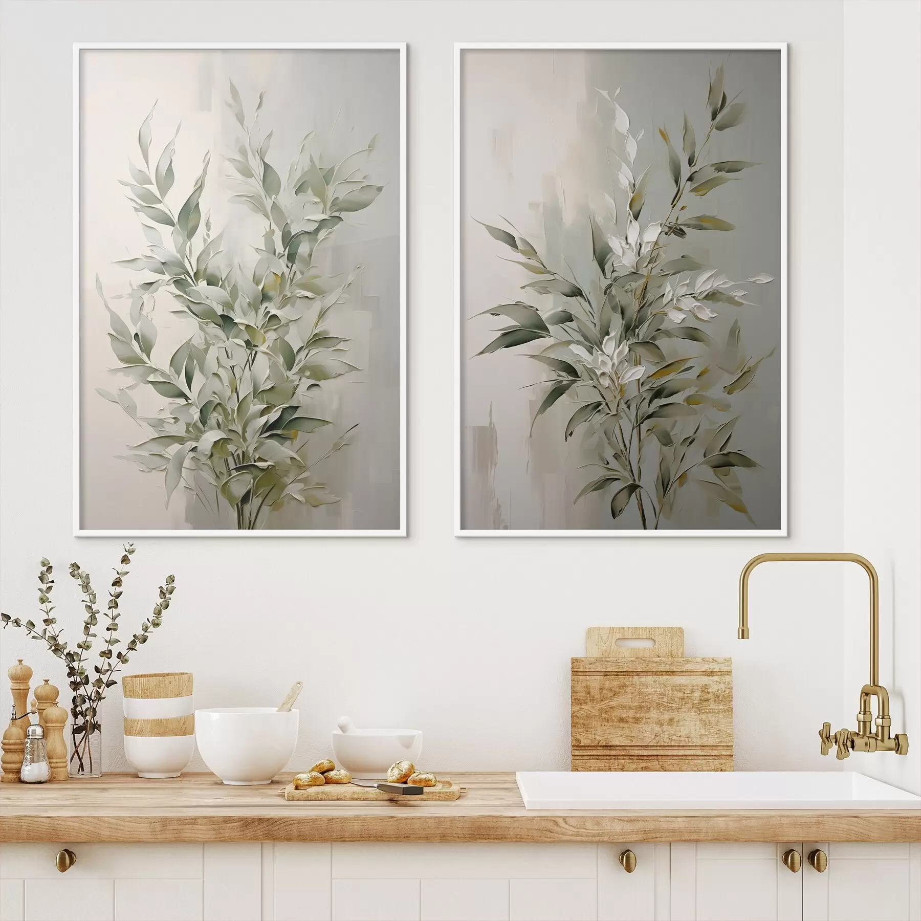 Fototapete Abstrakte Zweige mit Blättern d00851