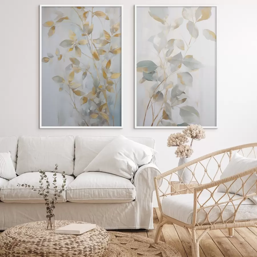 Fototapete Abstrakte Blätter imitieren Malerei d00907