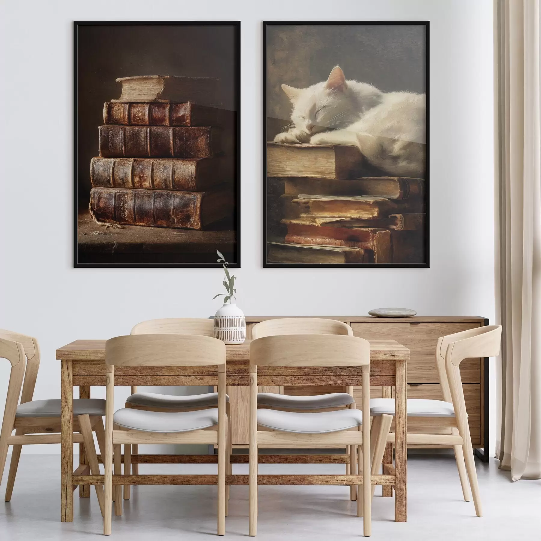 Fototapete Katze auf Büchern d00918