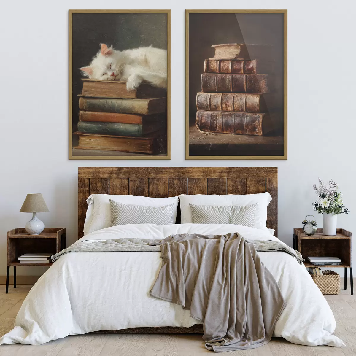 Poster Katze auf Büchern d00919