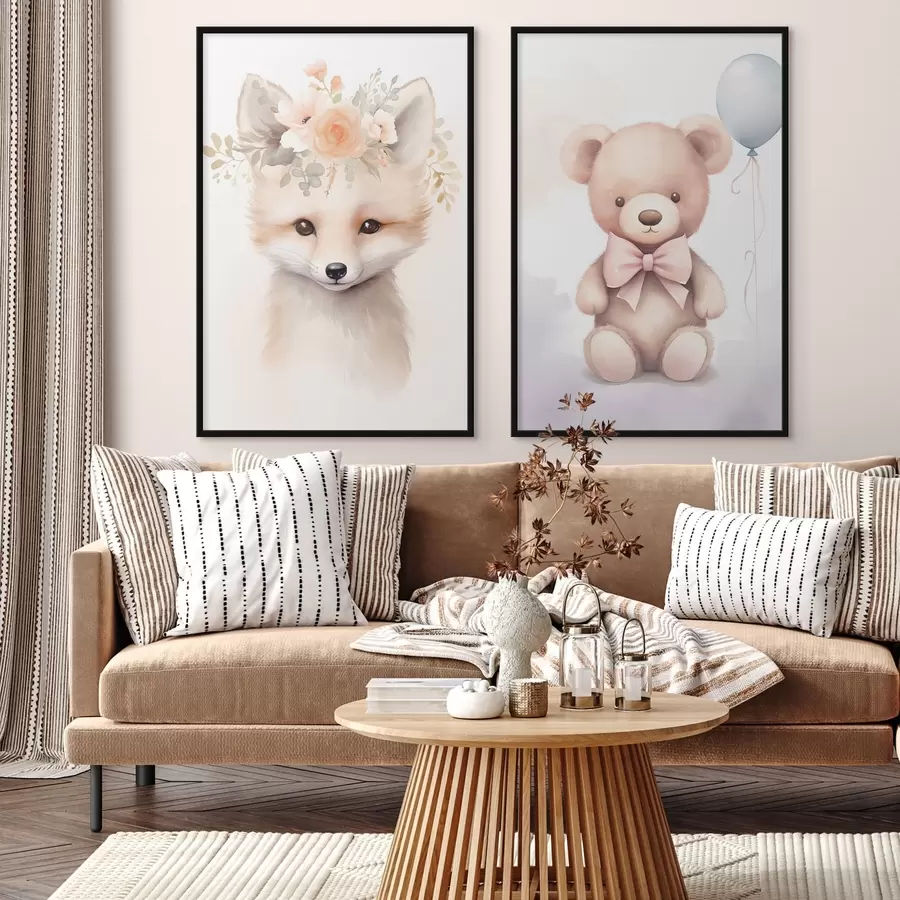 Fototapete Fuchs und Bär d00921