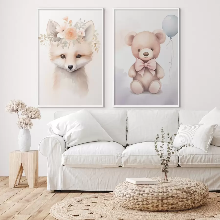 Fototapete Fuchs und Bär d00921