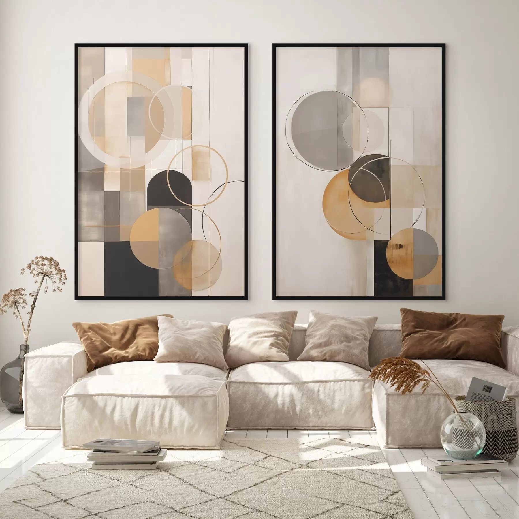Fototapete Geometrische Abstraktion mit Kreisen d00858