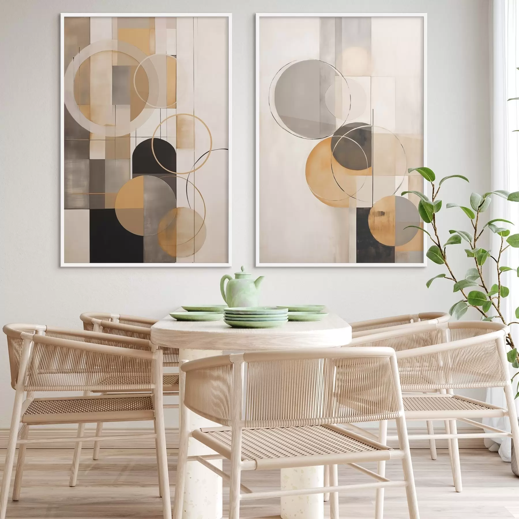 Fototapete Geometrische Abstraktion mit Kreisen d00858