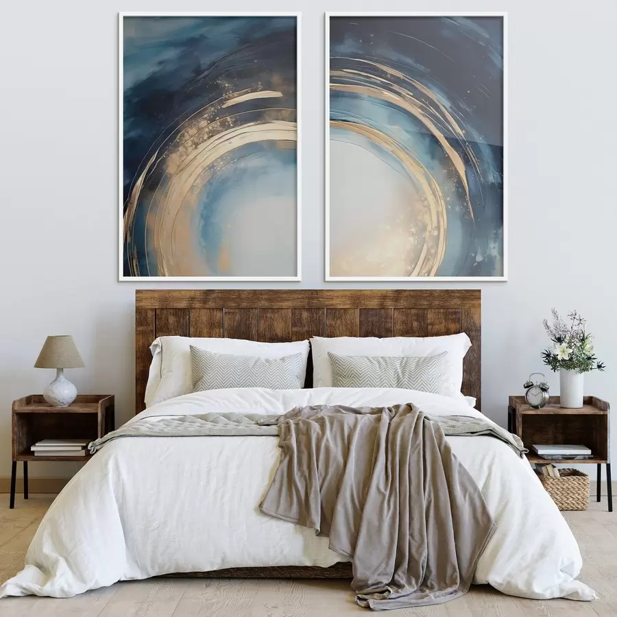 Fototapete Mitternachtsblaues Rundstrichmuster mit metallischen Bögen d00969