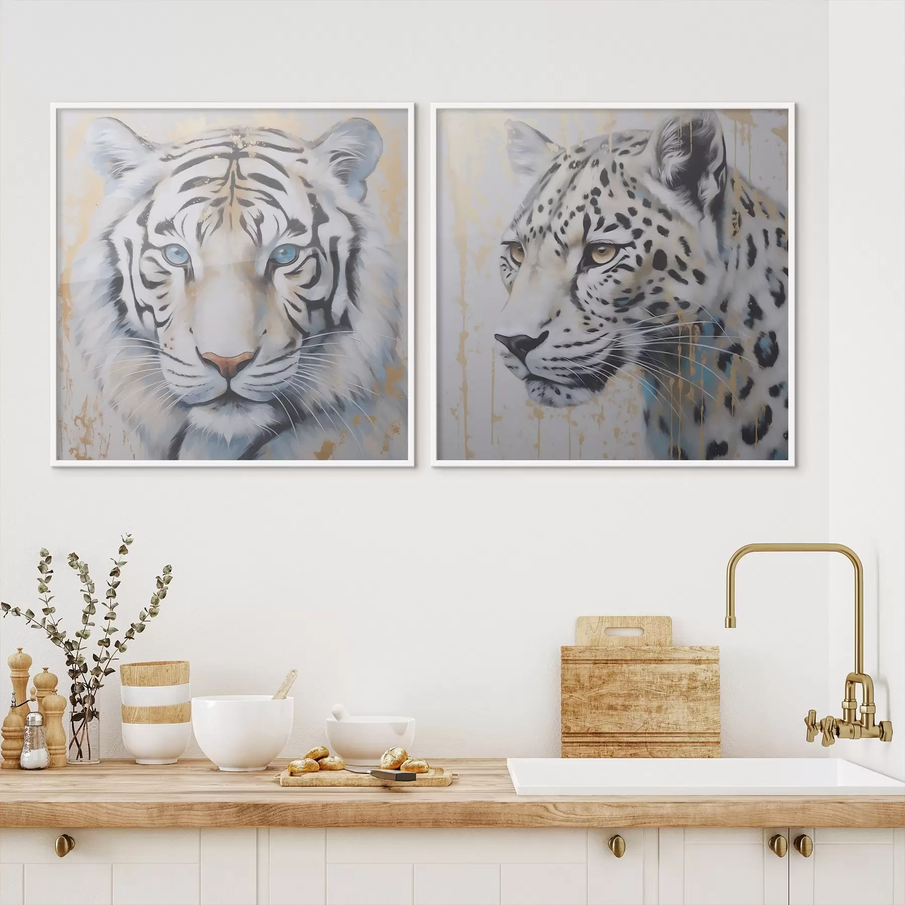 Fototapete Tiger und Leopard d00995