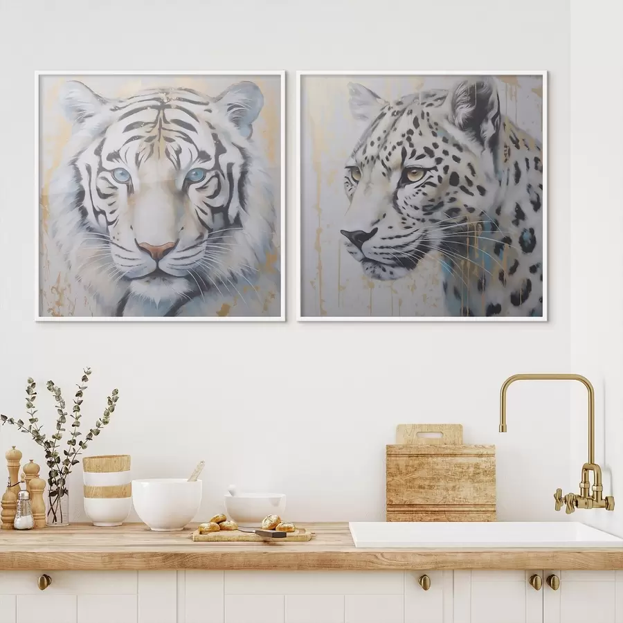 Fototapete Tiger und Leopard d00995
