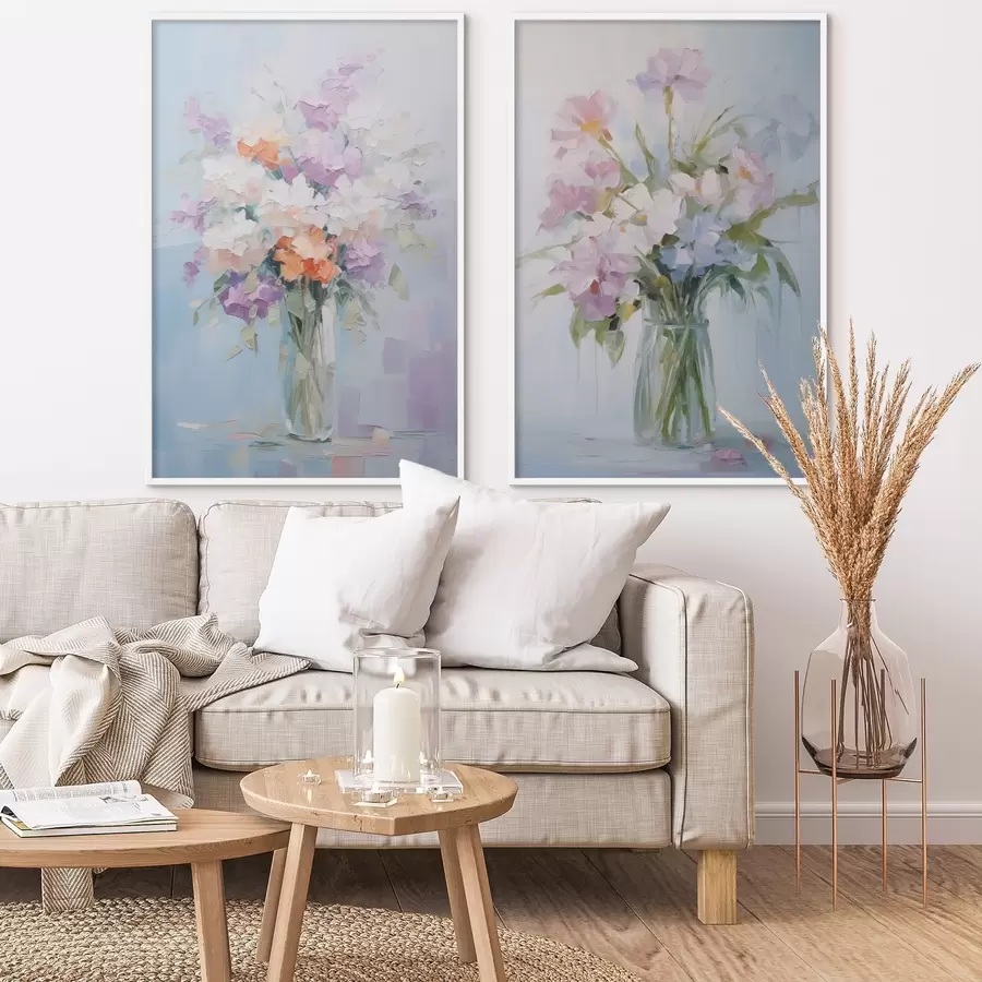 Fototapete Blumenstrauß in einer Vase, Nachahmung eines Gemäldes d01031