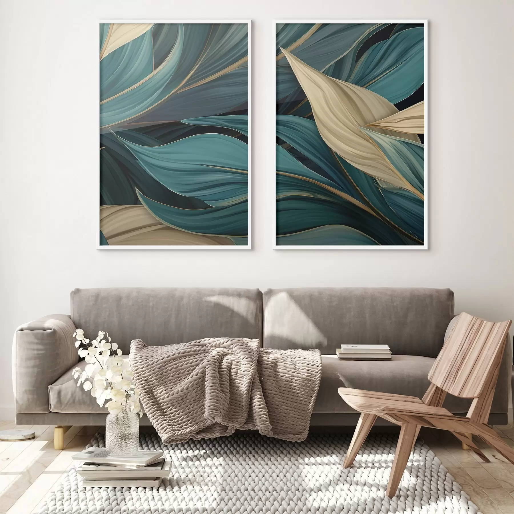 Fototapete Grüne abstrakte Blätter d01063