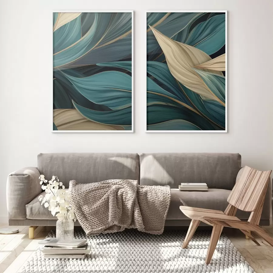 Fototapete Grüne abstrakte Blätter d01063