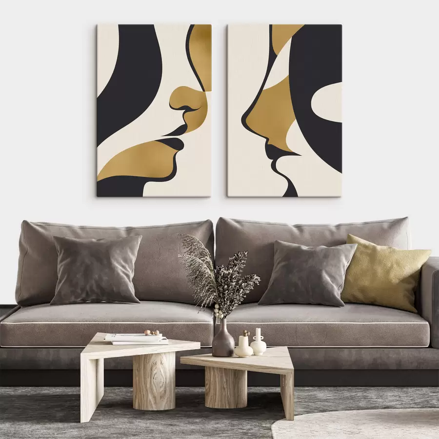 Fototapete Abstrakte Silhouetten von Gesichtern m01166