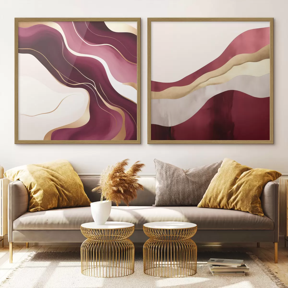 Poster Wellig-abstrakt, satte Farbtöne d00903